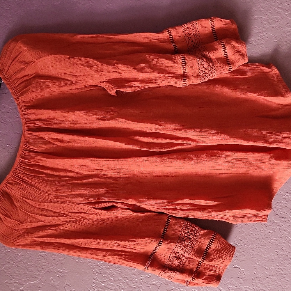 Bwear Terracotta Blouse with Embroidered Sleeves - Picture 12 of 12